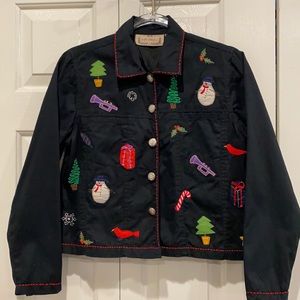 Life Style Christmas Holiday Jacket Size Small Vintage